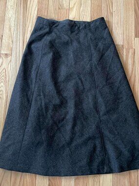 Vintage Gap Gray Wool A Line Midi Skirt 4 Minimalist Capsule Office Quiet Luxury